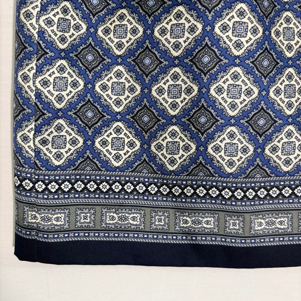 Talbots Petites Silk Blue Geometric Print Wrap Midi Skirt Womens Size 12P - Picture 8 of 10